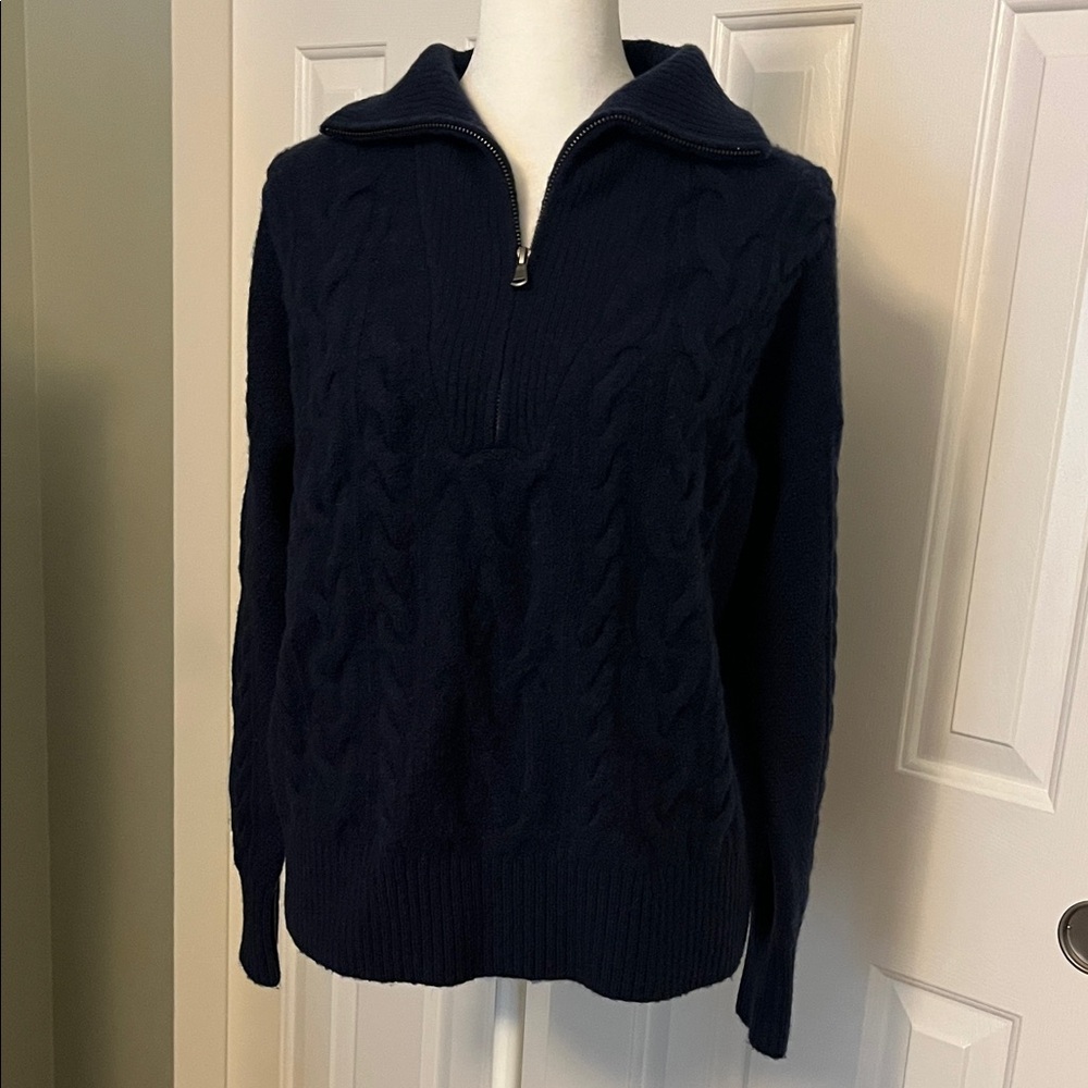 J. Crew Merino Wool Blend 3/4 Zip Sweater